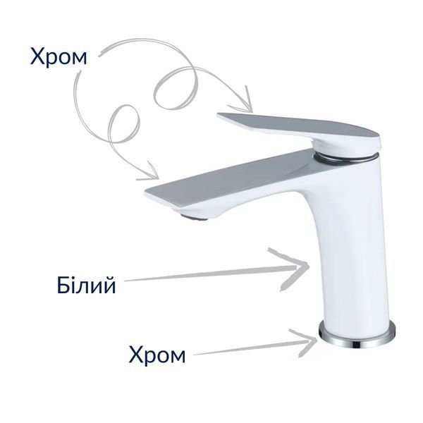 Комплект для ванної кімнати Mixxus Premium DERBY WHITE-CHROME: Змішувач для ванни DERBY 009 EURO + Змішувач для умивальника DERBY 001 NUT MI1513 фото