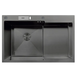 Мийка MIXXUS MH7849L-HK GRAPHITE (MH7849L-HK NANO-BLACK)(3.0/0.9) з нержавіючої сталі "глибоке крило", з підставкою під ножі (MX1936)