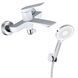 Комплект для ванної кімнати Mixxus Premium DERBY WHITE-CHROME: Змішувач для ванни DERBY 009 EURO + Змішувач для умивальника DERBY 001 NUT MI1513 фото 4