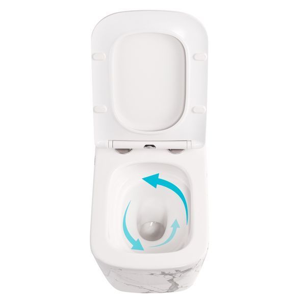 Унитаз подвесной Tern Ultra Quiet 490&times;365&times;325&nbsp;мм, Marble, с сиденьем Slim Duroplast / Soft-close / Quick Release QT17332303ASMR Qtap SD00054291 фото