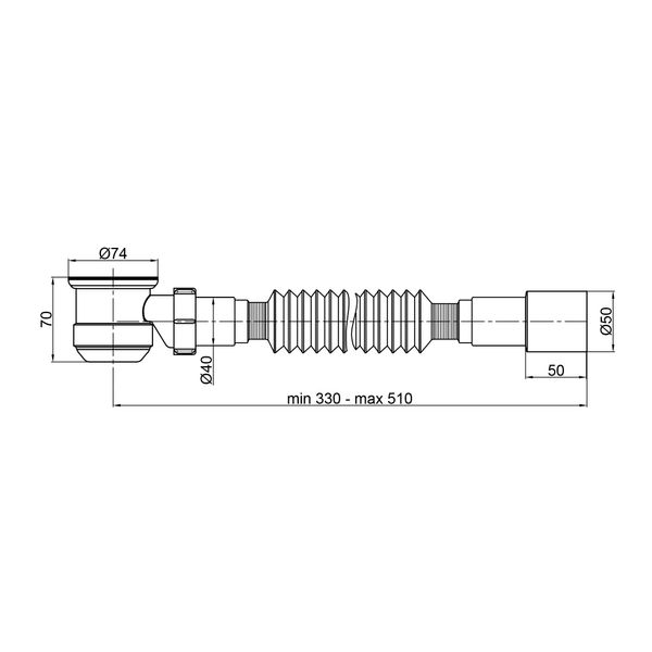 Сифон для душового піддона Lidz (WHI) 60 04 P002 01 (вихід 40/50 мм) SD00044609 фото