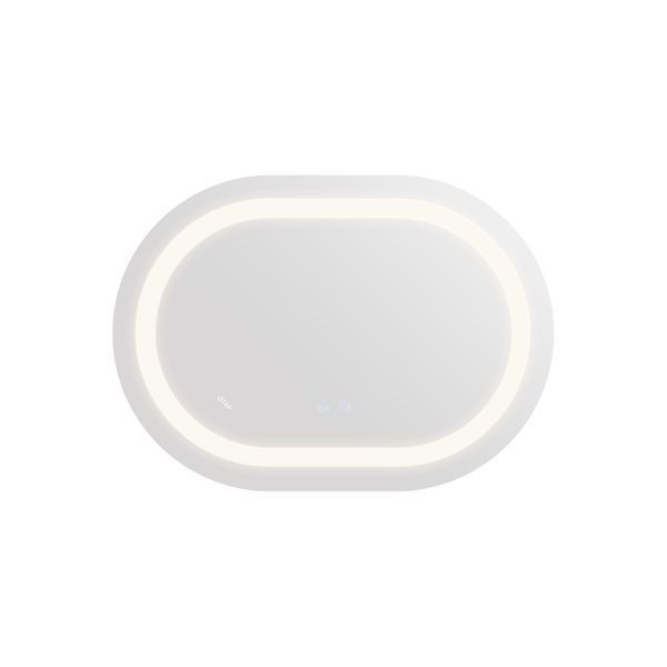 Дзеркало настінне Qtap Gemini (GE1) 500х700 мм, овальне, з LED-підсвіткою Touch, антизапотіванням, димером, рег. темп. кольору (3000-6500K), Reverse SD00052316 фото