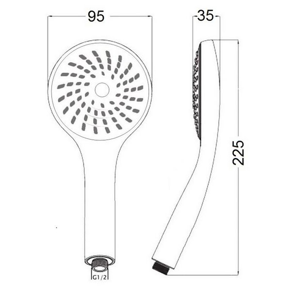 Лійка для ручного душу Лейки Lidz Niagara 01 98 мм округла LDNIA01CRM22034 Chrome SD00028131 фото