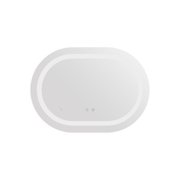 Дзеркало настінне Qtap Gemini (GE1) 500х700 мм, овальне, з LED-підсвіткою Touch, антизапотіванням, димером, рег. темп. кольору (3000-6500K), Reverse SD00052316 фото