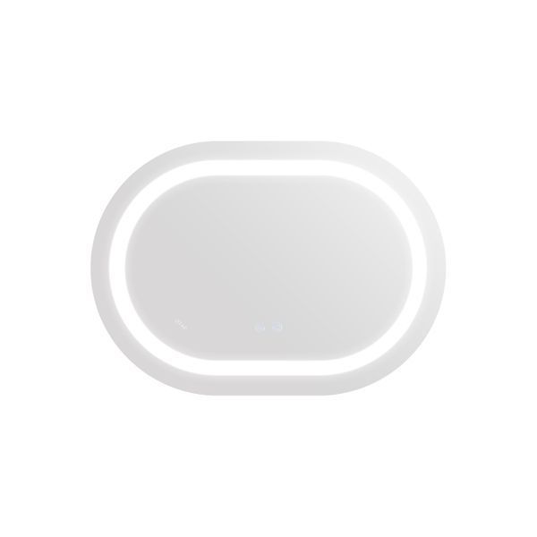 Дзеркало настінне Qtap Gemini (GE1) 500х700 мм, овальне, з LED-підсвіткою Touch, антизапотіванням, димером, рег. темп. кольору (3000-6500K), Reverse SD00052316 фото