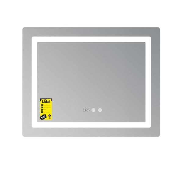 Зеркало Lidz Kubis (KU2) 1000х800 с часами, с LED-подсветкой Touch, с антизапотеванием, с диммером, рег. яркости LDKU1000800CL49282 SD00055406 фото
