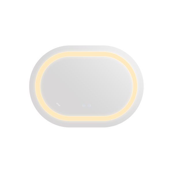 Дзеркало настінне Qtap Gemini (GE1) 500х700 мм, овальне, з LED-підсвіткою Touch, антизапотіванням, димером, рег. темп. кольору (3000-6500K), Reverse SD00052316 фото