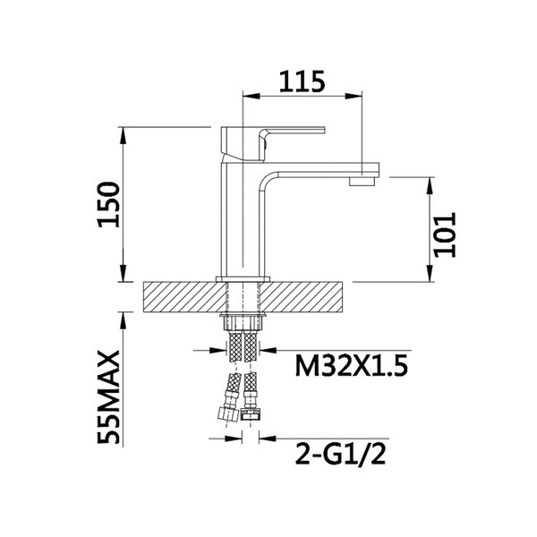 Смеситель для раковины Lidz Dozorca 001 (k35) LDDOZ001CRM45403 Chrome SD00051527 фото