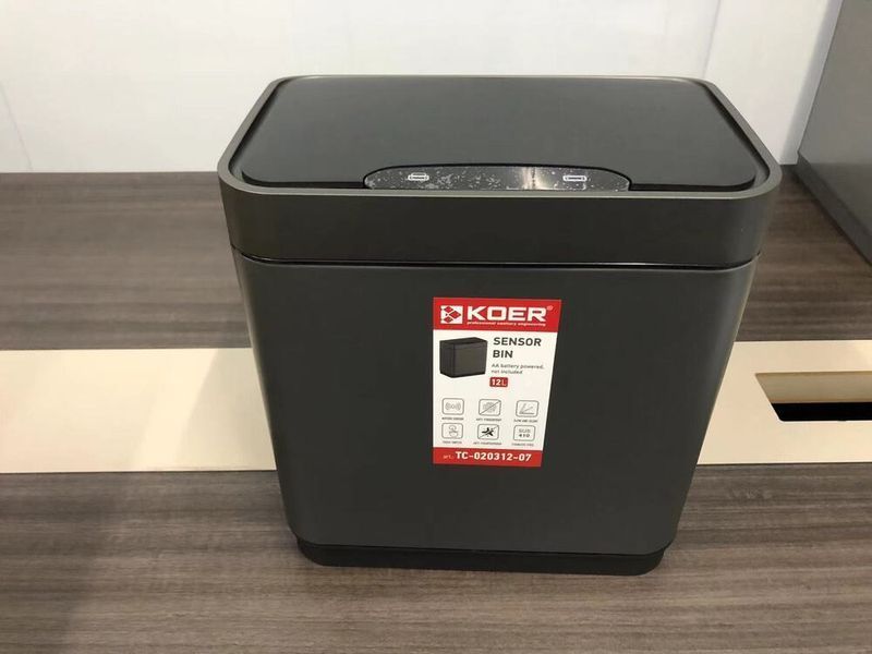 Відро для сміття сенсорне прямокутне KOER TC-020312-07 12 л (колір графіт) (KR5587) KR5587 фото