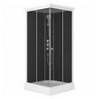 Душовий бокс Lidz Kubis SB90x90.SAT.LOW.GR, прямокутний, низький піддон, тоноване скло 4 мм, чорні стінки BLA SD00055514 фото