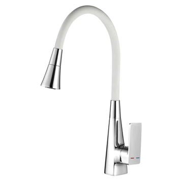 Змішувач для кухні Mixxus Etna 014-T (NUT) Refl.White (Колір хром+силіконовий вилив білий) (MI8421) MI8421 фото