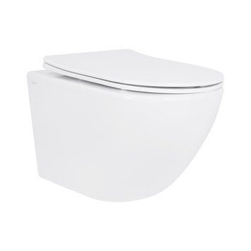 Унітаз підвісний Jay Rimless 485&times;360&times;320 мм, White, з сидінням Slim Duroplast/ Soft-close/ Quick Relase QT07335177RW Qtap SD00054231 фото