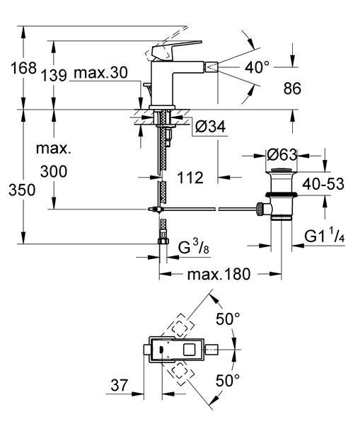 Смеситель для биде Grohe Eurocube (23138000) 23138000 фото
