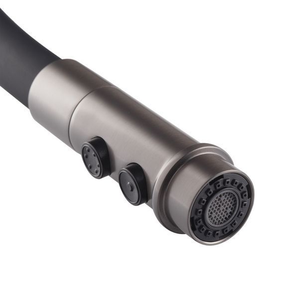Смеситель для кухни Mixxus Premium PULL 017 GRAPHITE REFL.BLACK (Цвет графит+силик.излив черный) (MI8278) MI8278 фото