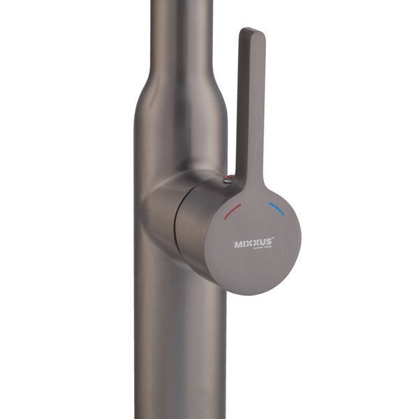 Смеситель для кухни Mixxus Premium PULL 017 GRAPHITE REFL.BLACK (Цвет графит+силик.излив черный) (MI8278) MI8278 фото