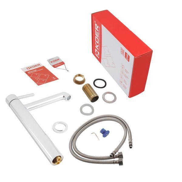 Смеситель для умывальника высокий Koer KB-11029-01 Цвет хром (KR5479) KR5479 фото