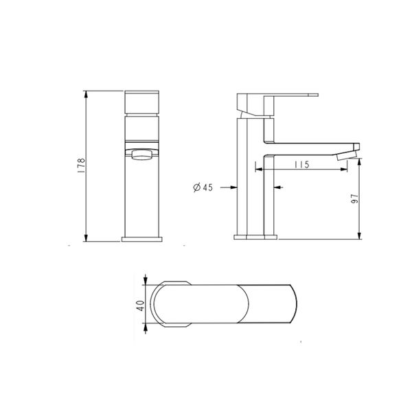 Смеситель для раковины Lidz Luna 001F (k35) LDLUN001FNKS46094 Nickel SD00052218 фото