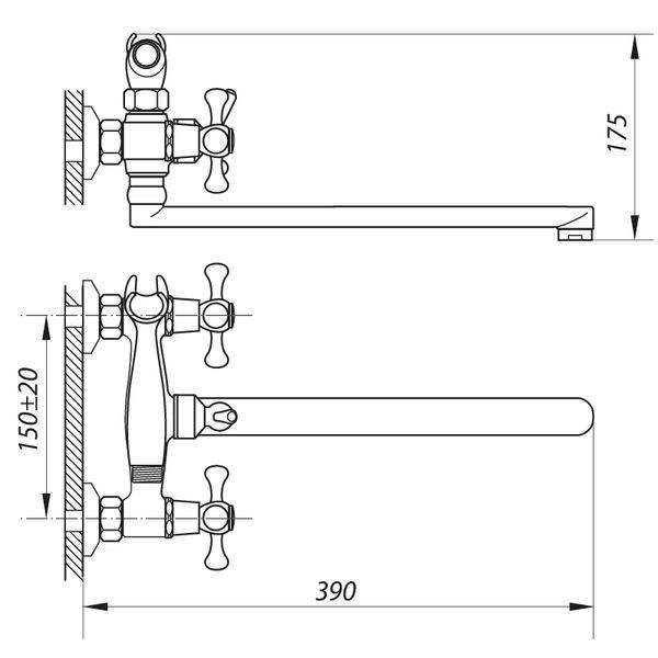 Змішувач для ванни Zerix D4Q 827 (ZX0009) ZX0009 фото