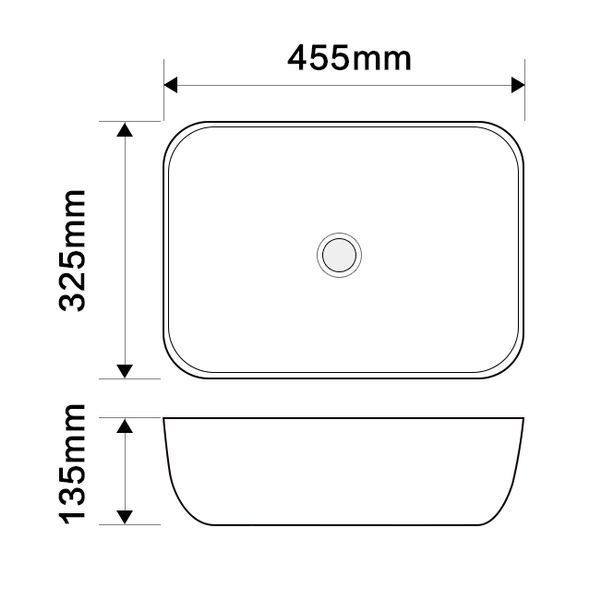 Раковина накладна MIXXUS PREMIUM DIVERSE-0112 MARBLE-BLACK 455х325х135mm (MP6541) MP6541 фото
