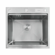 Кухонна мийка з нержавіючої сталі MIXXUS Handmade MH5050-SK NANO Silver 500&times;500&times;215 мм зі сходинкою для аксесуарів та підставкою для ножів MX1939 фото 1