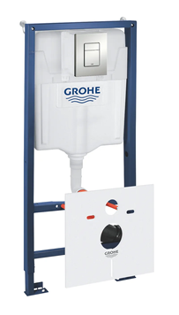 Інсталяція для унітазу 5 в 1 Grohe Rapid SL 39449000 з прямокутною хром-кнопкою, звукоізоляцією та Grohe Fresh 39449000 фото