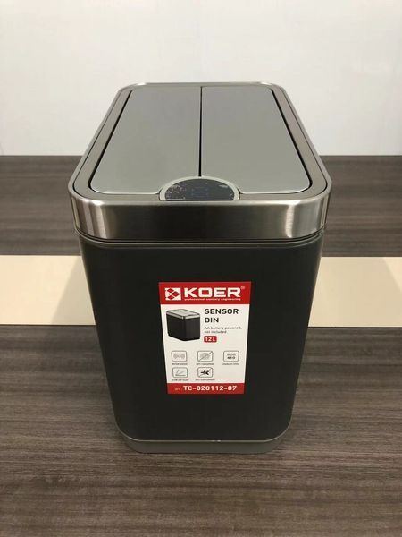 Відро для сміття сенсорне прямокутне KOER TC-020112-07 12 л (колір графіт) (KR5583) KR5583 фото