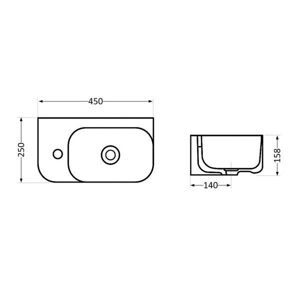 Раковина Qtap Tern 450х250х158 White QT1711H02LW SD00052902 фото