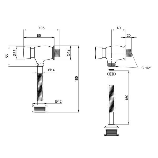 Зливний клапан порційний для пісуара Lidz Tech 903 LDTEC903CRM32529 Chrome SD00038632 фото