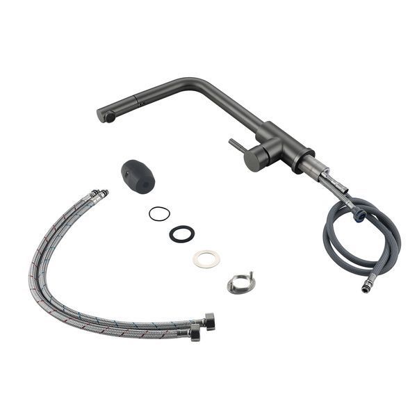 Смеситель для кухни Lidz Aria 015FL1 (k35) с выдвижным изливом LDARI015FL1GRP49561 Graphite SD00055685 фото