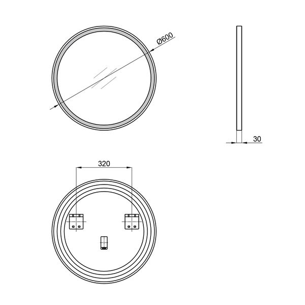 Дзеркало Qtap Robin R600 з LED-підсвічуванням, на ремені QT13786502B SD00045777 фото