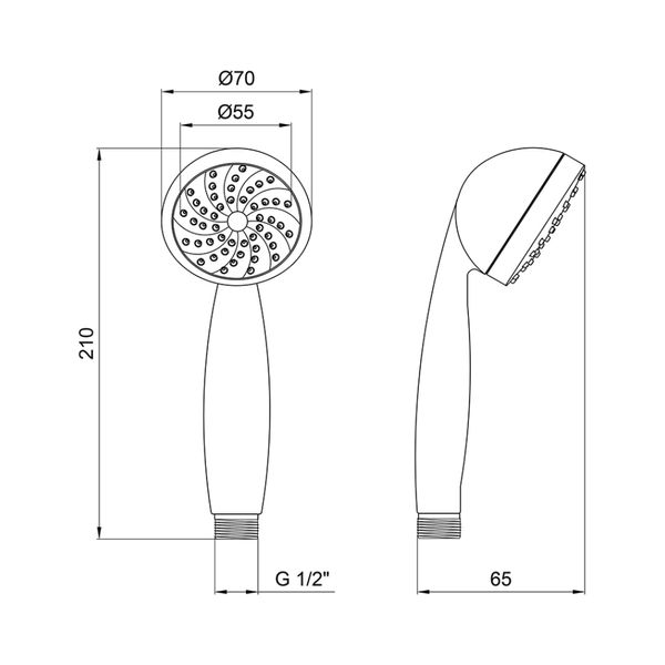 Лійка для ручного душу Лейки Lidz Niagara 03 70 мм округла LDNIA03CRM22036 Chrome SD00028133 фото