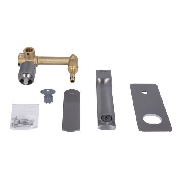 Змішувач для раковини Qtap Slavonice прихованого монтажу QTSLA273GMB45920 Gunmetal Black PVD, латунь, графіт SD00052044 фото