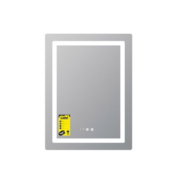 Дзеркало Lidz Kubis (KU2) 600х800 з годинником, з LED-підсвічуванням Touch, з антизапотіванням, з димером, рег. яскравості LDKU600800CL49280 SD00055404 фото
