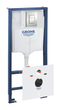 Инсталляция для унитаза 5 в 1 Grohe Rapid SL 39449000 с прямоугольной хром-кнопкой, звукоизоляцией и Grohe Fresh