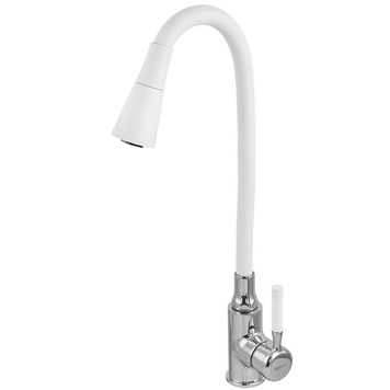 Змішувач для кухні Zerix Atrium-011-T Refl.WHITE (Колір хром+силік.вилив білий) (ZX4719) ZX4719 фото