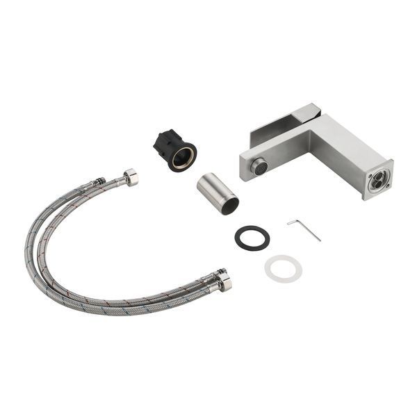 Змішувач для раковини низький Lidz Helix 001F (k35) LDHEL001FNKS49178 Nickel SD00055302 фото