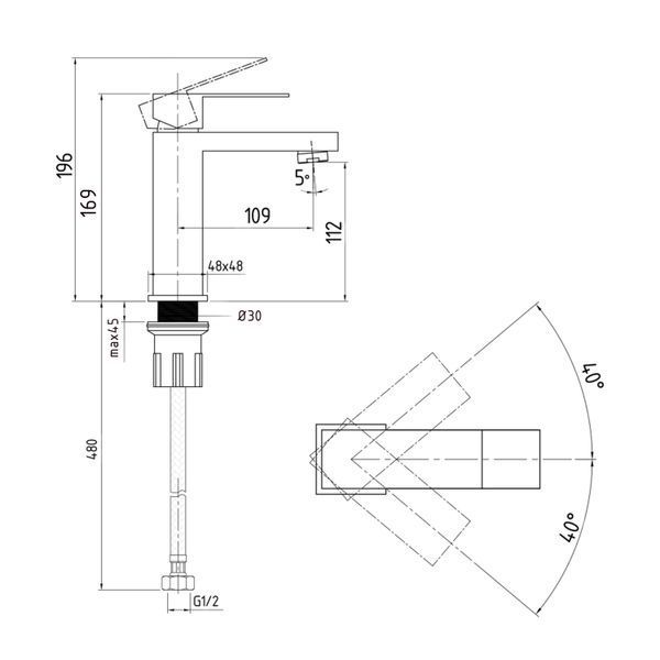 Змішувач для раковини низький Lidz Helix 001F (k35) LDHEL001FNKS49178 Nickel SD00055302 фото