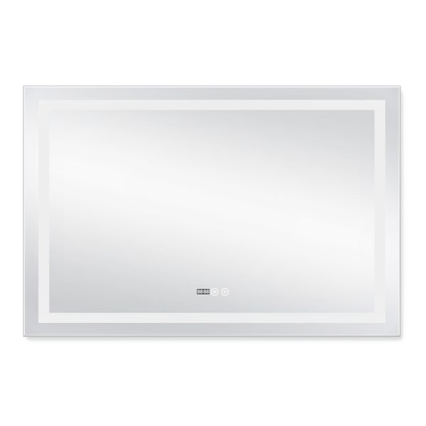 Дзеркало Qtap Mideya (DC-F613) 1200х800 з LED-підсвічуванням Touch, з антизапотіванням, з годинником, димером, рег. яскравості QT2078F613W SD00034659 фото