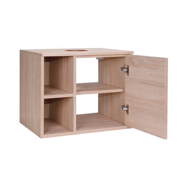 Тумба підвісна Qtap Pisces 600х480х470 Whitish oak зі стільницею QT2579TPL603WO SD00046980 фото