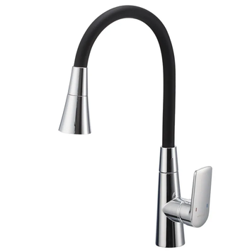 Змішувач для кухні Mixxus Premium Matis 011-T (NUT) Refl.Black (Колір хром+силік.вилив чорний) (MI8266) MI8266 фото
