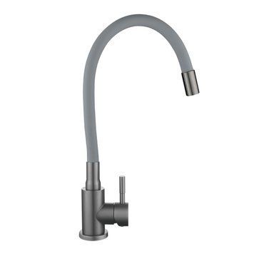Змішувач для кухні Lidz Aria 015F3 (k35) з гнучким виливом LDARI015F3GGRP49565 Graphite/Grey SD00055689 фото