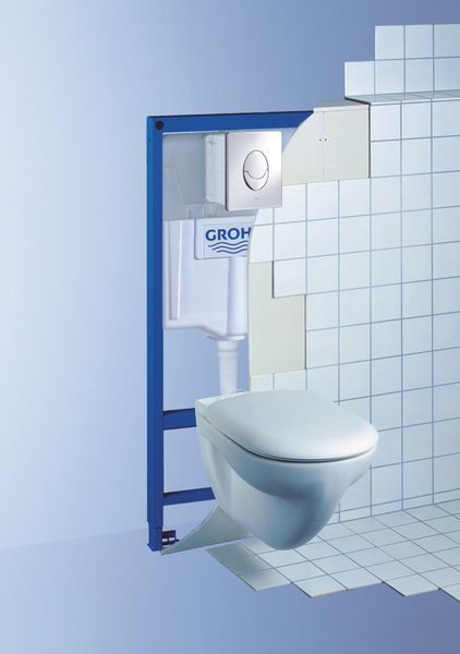 Инсталляция для подвесного унитаза 3в1 Grohe Rapid SL 38721001 с овальной кнопкой Skate Air Хром 38721001 фото