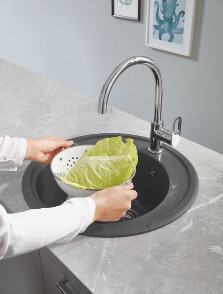 Композитна мийка для кухні Grohe K200 (31656AT0), кругла, 510х510х200 мм, граніт  31656AT0 фото