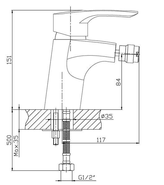 Змішувач для біде Haiba Hansberg 002 (HB0173) HB0173 фото