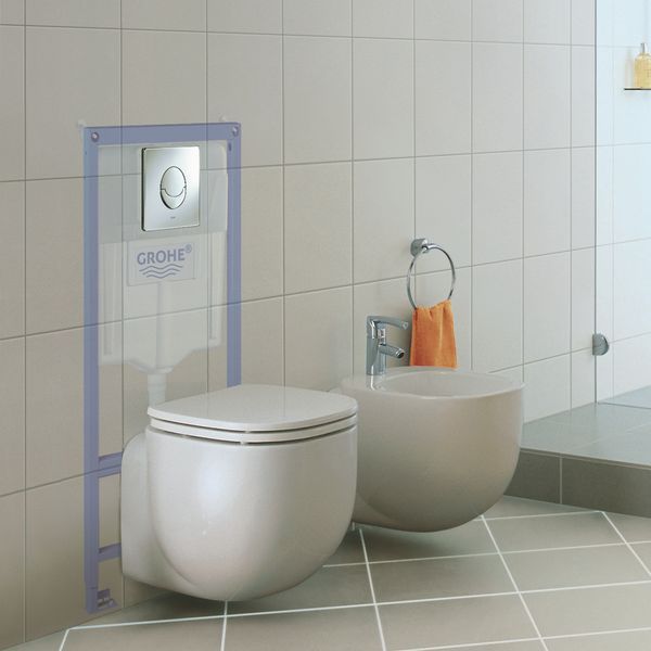 Инсталляция для подвесного унитаза 3в1 Grohe Rapid SL 38721001 с овальной кнопкой Skate Air Хром 38721001 фото