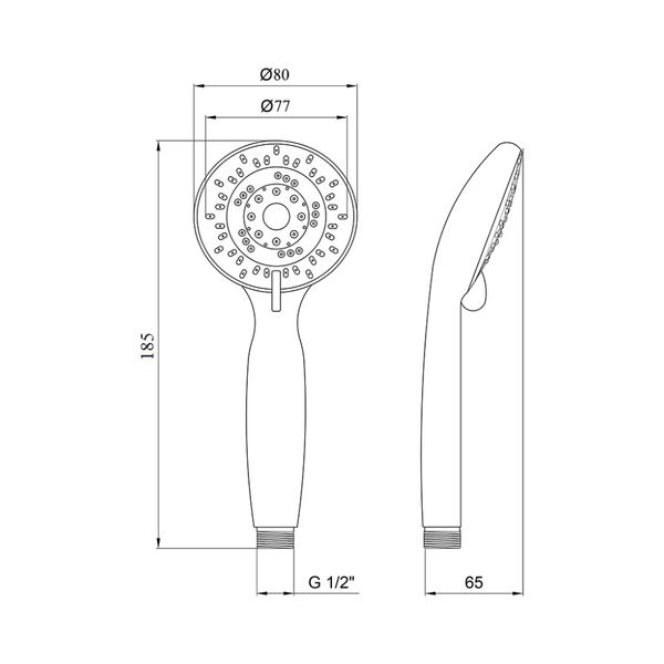 Лійка для ручного душу Лейки Lidz Niagara 05 80 мм округла LDNIA05CRM22037 Chrome SD00028134 фото