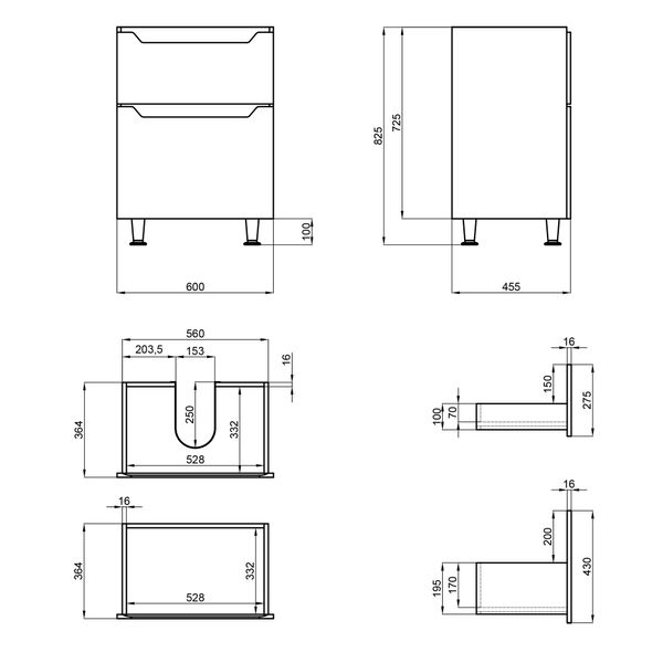 Тумба напольная Qtap Scorpio 605х825х460 White QT1473TNВ601W SD00045062 фото