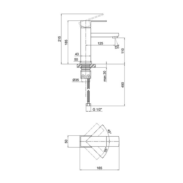 Смеситель для раковины Lidz Kubis 001F (k35) LDKUB001FNKS28534 Nickel SD00034631 фото