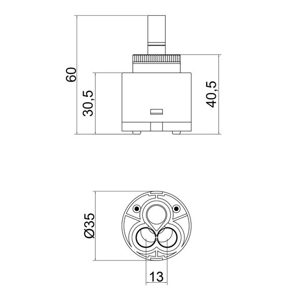 Картридж для смесителя Qtap Spojeni 35 мм QT35MMECO SD00031694 фото