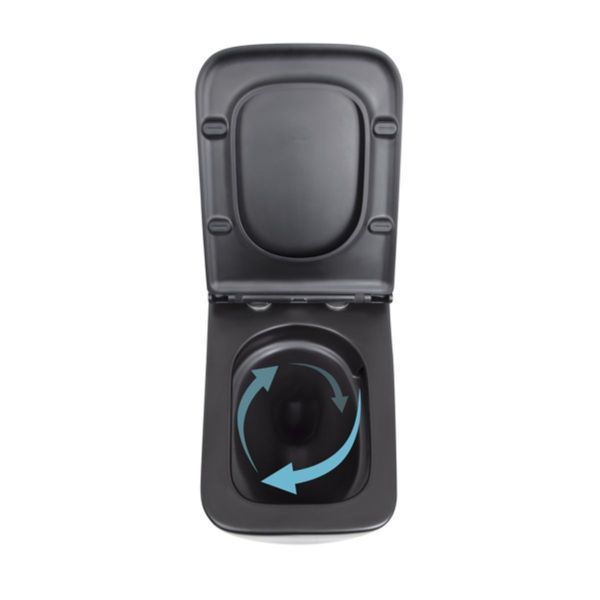 Готове рішення Qtap: підвісний унітаз Gemini Ultra Quiet, чорний матовий + інсталяція Nest 4 в 1 (клавіша Matt Black) SD00052299 фото